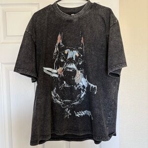 Graphic Black T-Shirt with Dog Print